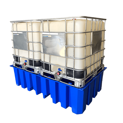 MAXBund NG Polyethylene 2 x 1000L Bunds -2110 L x 1300 W x 549mm H, Capacity: 1300L (To Store SCHUTZ IBC’s Only)