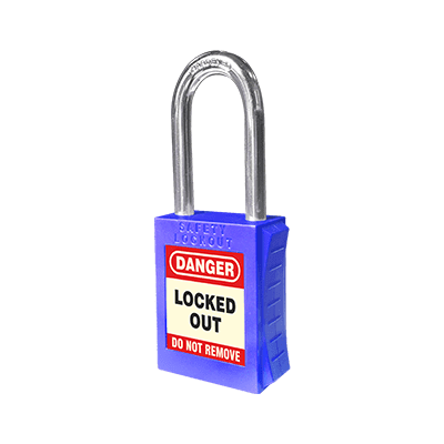 Blue padlock labeled 