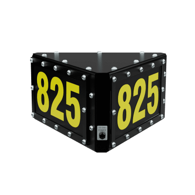 MAXSafe Hi-Viz LED Sign, 3-sided Display Custom 3 Number Asset Display Magnet Mounting, 390mm W x 215mm H x 342mm D
