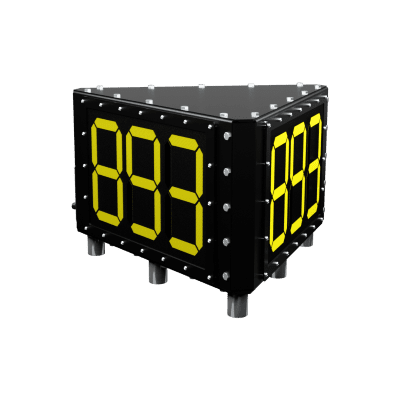 MAXSafe Hi-Viz LED Sign Modular 3-sided Display, 3 Number Asset Display Bolt-on Mounting, 738mm W x 530mm H x 826mm D