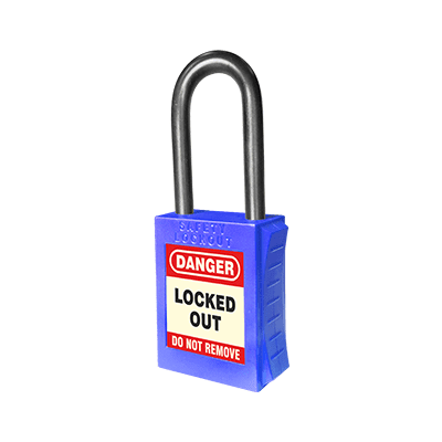 Blue padlock labeled 
